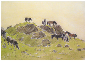 Kyffin Williams - Ponies Llangwyfan Card