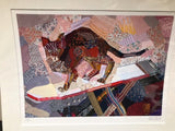 Edrica Huws Patchworks: Cat on the Ironing Board Print